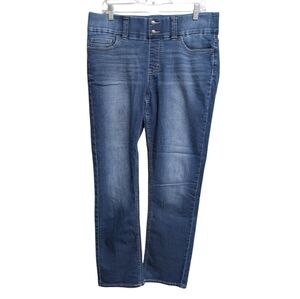 Riders by Lee Indigo Distressed Stretchy Elastic Waistband Jeans 14